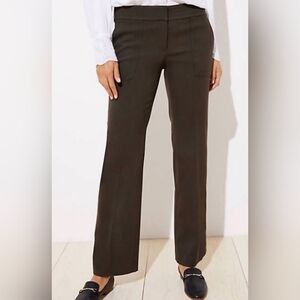 #905 Loft Flat Front dark green straight fit trousers sz 8 NWOT